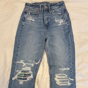 American Eagle Outfitters Blue Distressed Boyfriend Jeans